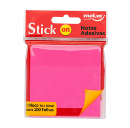 Bloco de Notas Adesivas Neon Pink 