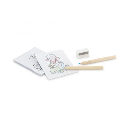 Kit para Pintar em Caixa Cartão com Mini Lápis de Cor