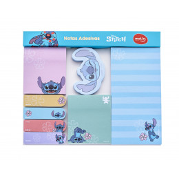 Kit de Bloco de Notas Adesivas e Anotações Stitch 