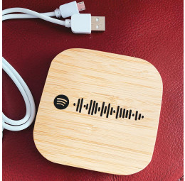 Bateria Portátil Wireless Bambu Square com código para música no Spotify