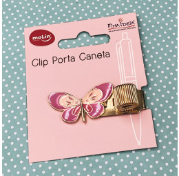 Clipe Porta Caneta Borboleta