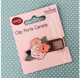 Clipe Porta Caneta Flor