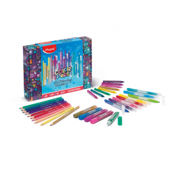Kit para Colorir Color Peps Glittering com 31 Itens Maped