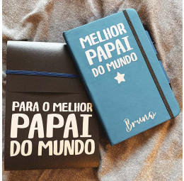 Conjunto Caderno Personalizado e Esferográfica Pontual - Melhor Pai