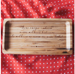 Travessa em Bambu Personalizada - Bons Amigos