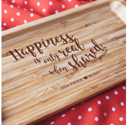 Travessa em Bambu Personalizada - Happiness