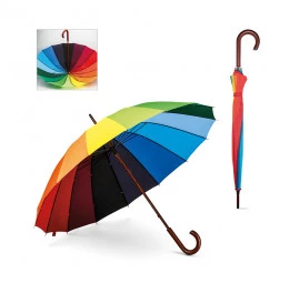 Guarda Chuva Colorido com Haste em Madeira