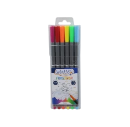 Caneta Fineliner 0.4 MM - Cores Básicas - Kit com 6 unidades BRW 
