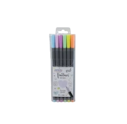Caneta Fineliner 1.0 MM - Cores Pastéis - Kit com 6 unidades BRW 