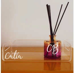 Kit com Frasco para Difusor de Ambiente e Bandeja Personalizados