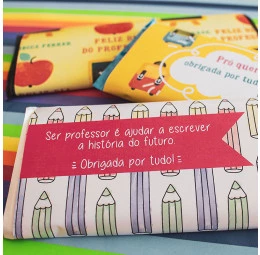 Barra de Chocolate para Dia dos Professores