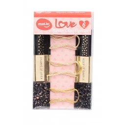 Binder Clips Especial Glitter e Dourado 32mm