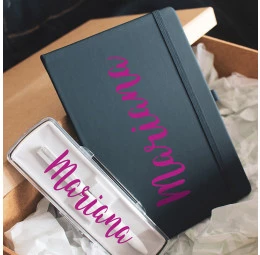 Kit com Caderno Grande e Caneta em Metal Delicada