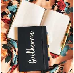 Kit com Caderno Grande e Caneta em Bambu Fun Personalizados