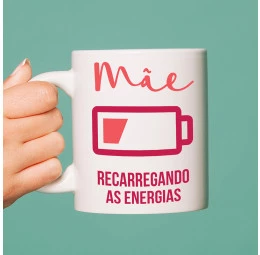 Caneca de Cerâmica - Mãe recarregando as energias