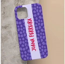 Capa para celular com nome - Dots Roxo
