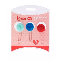 Clips Pom Pom 50mm com 3 unidades