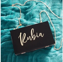 Clutch Personalizada Fancy - Preto e Dourado