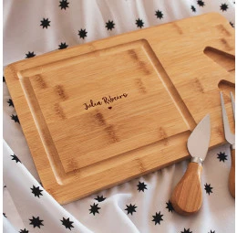 Conjunto para Queijo Retangular Personalizado - Nome Fun
