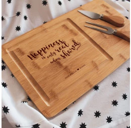 Conjunto para Queijo Retangular Personalizado - Happiness