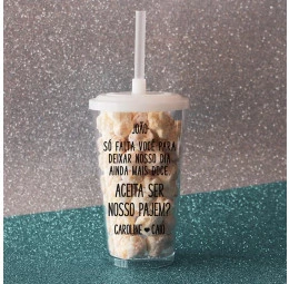 Copo com Pipoca Gourmet Dia Mais Doce do Pajem