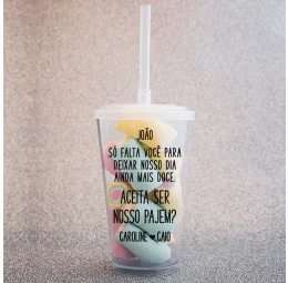 Copo Convite - Copo Dia Mais Doce do Pajem
