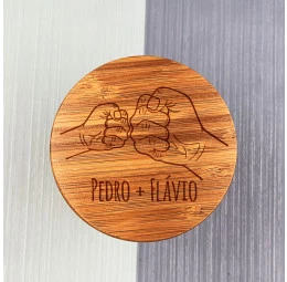 Copo Térmico com Tampa em Bambu Personalizado - Dia dos Pais 