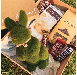 Kit Páscoa com coelho decorativo e chocolates