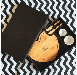 Conjunto com tábua e potinhos para petiscos Coração - Elegance