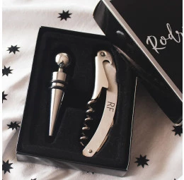 Conjunto para Vinho Personalizado com Iniciais