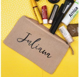 Necessaire em Algodão Cru Personalizada 