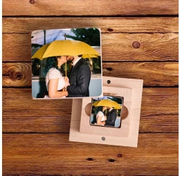 Pen Drive em Madeira Personalizado com Foto - Casamento