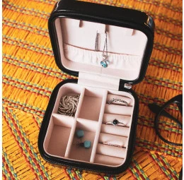 Porta Jóias Quadrado Personalizado - Preto
