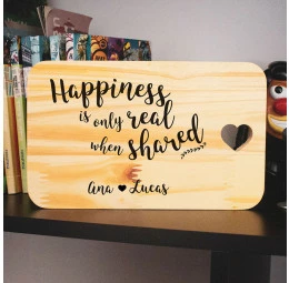 Quadro de Madeira Happiness