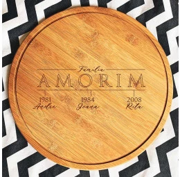 Tábua para Pizza Personalizada - Linha do Tempo