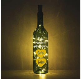 Garrafa de Vidro com Rolha Led - Amada Por