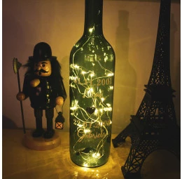 Garrafa de Vidro com Rolha de Led - Datas